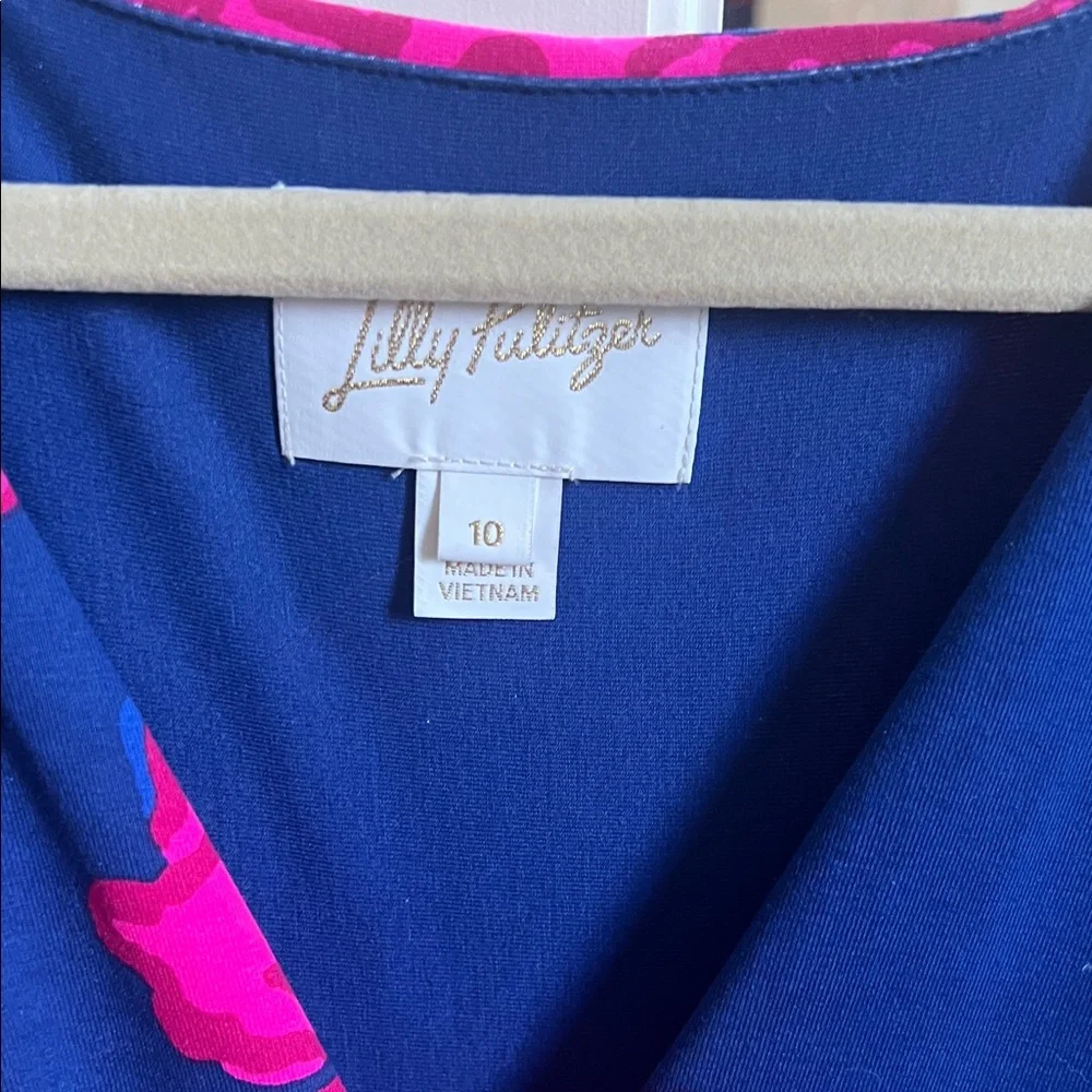 Lilly Pulitzer Navy and Pink Floral Maxi Dress - Picture 4 of 5